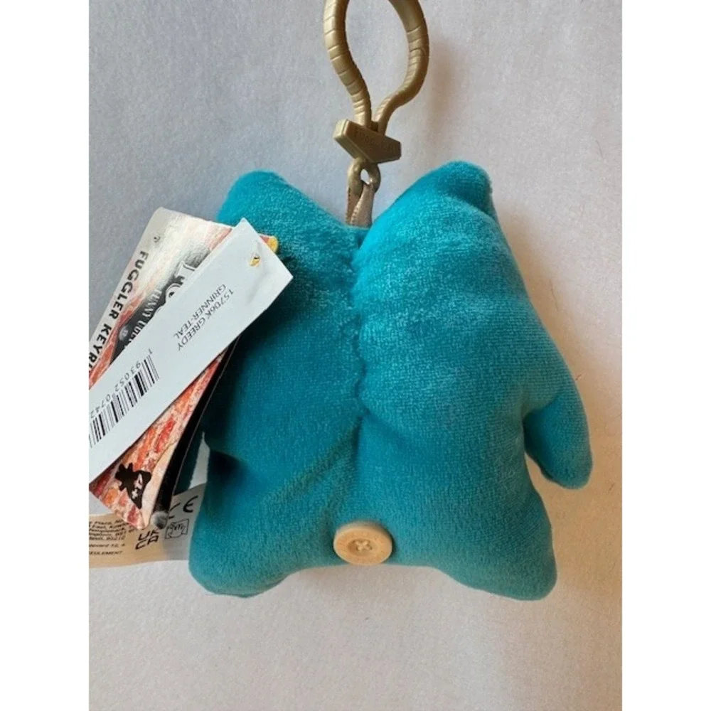 Mini Fuggler Plush Clip-On Keyring GREEDY GRINNER TEAL Ugly Silly Keychain‎ Gift